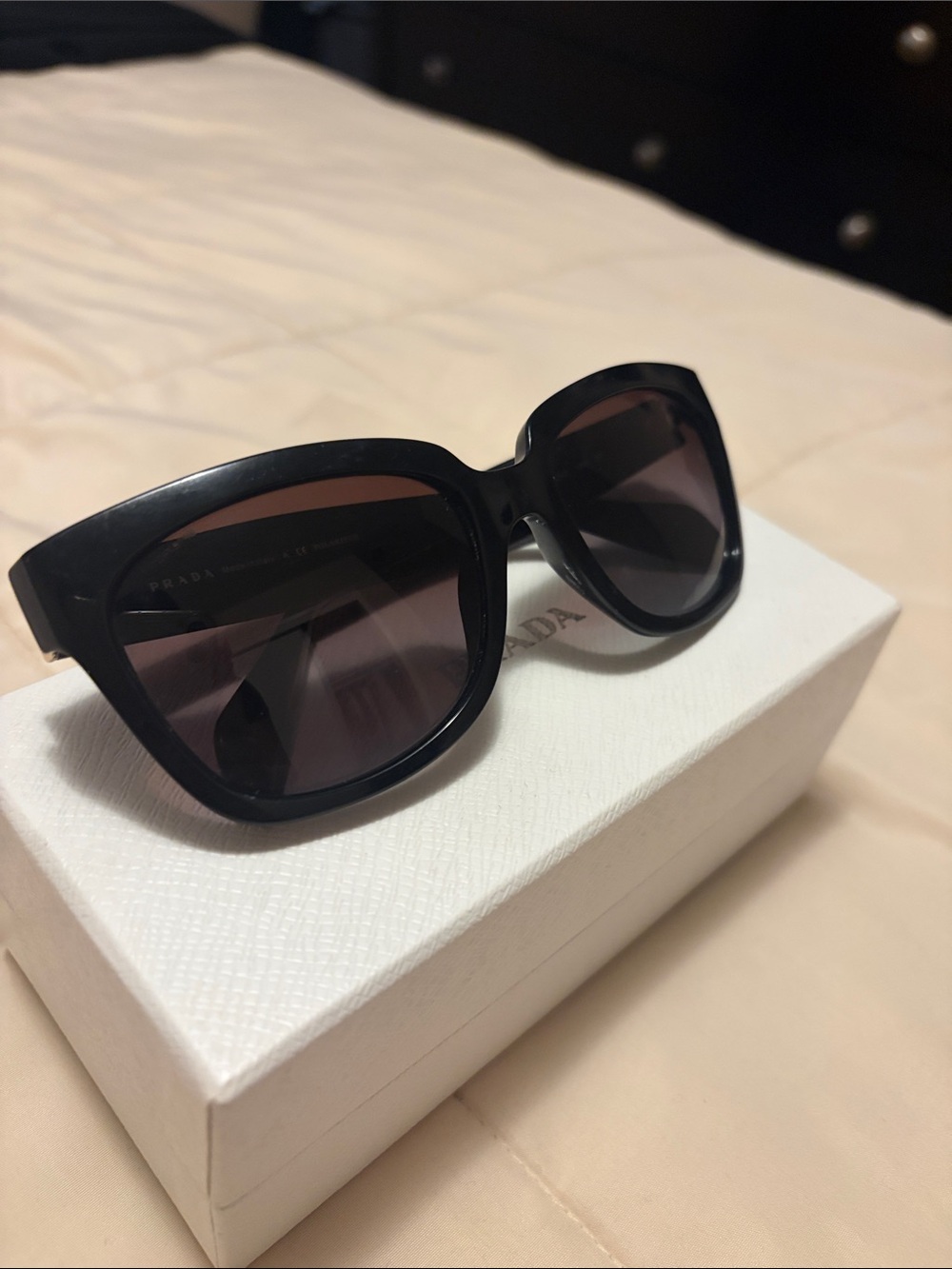 Prada Black Oversized Cat-Eye Sunglasses